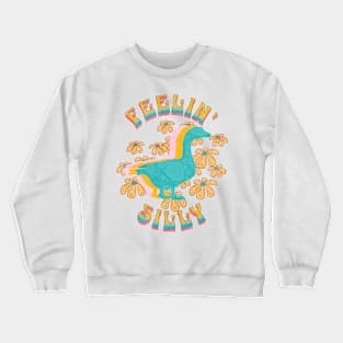 Silly Goose Shirt Funny Cute Groovy Retro Wavy Crewneck Sweatshirt